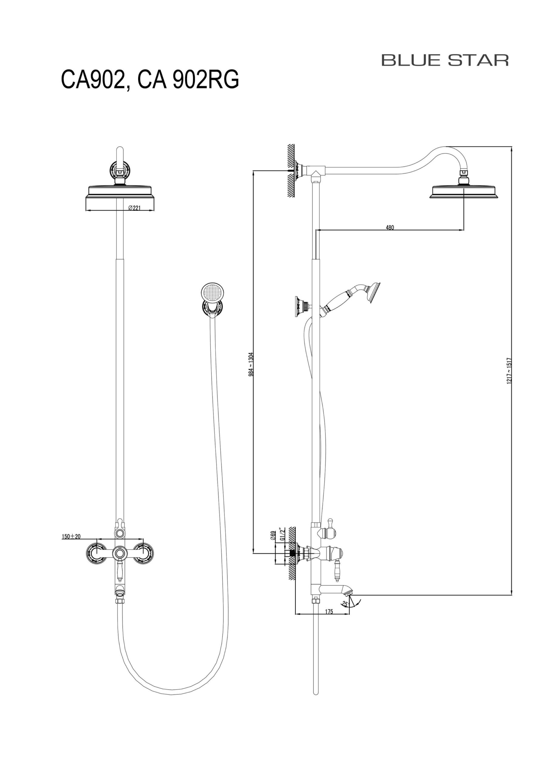 CA902RG - Capri vanni/dušisegisti komplekt üladušiga - Image 2